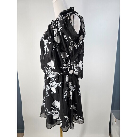 $440 Alice + Olivia Holden Embroidered Cold Shoulder Dress Large L - Picture 6 of 16